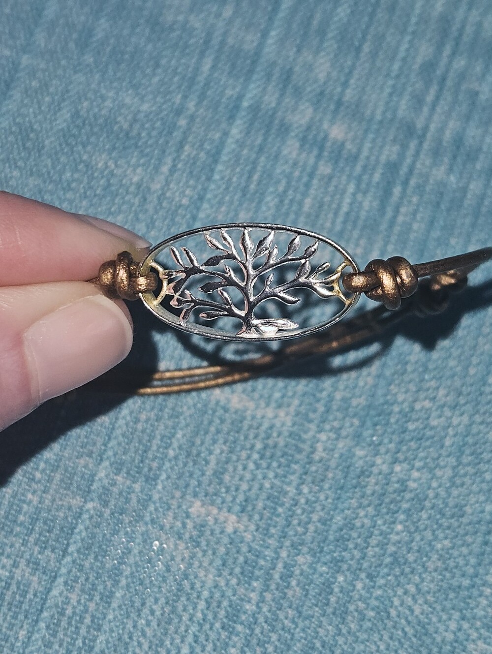 Beautiful sterling silver brown Leather bracelet "family. link to our future"